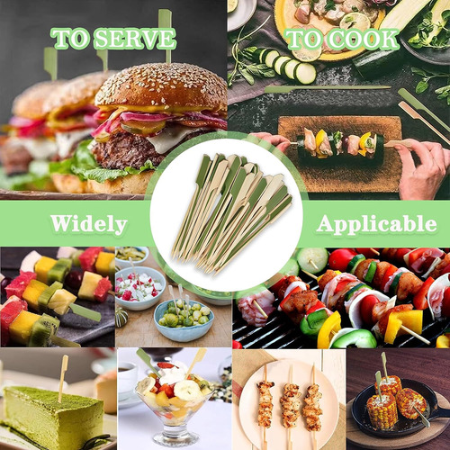 Pinchos De Palas De Bambú Para Cóctel 100 Piezas De 8 Pulgad