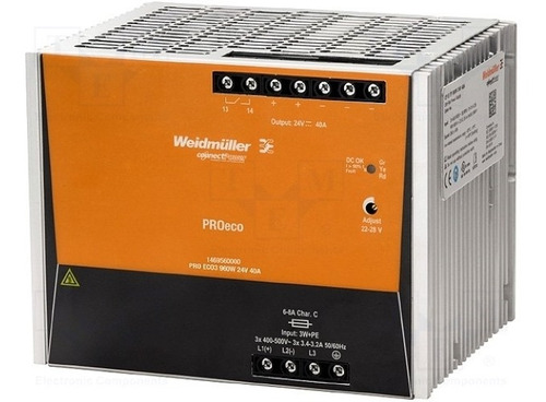 Fonte Chaveada Trifasica Pro Eco 3 960w 24v 40a Mean Well