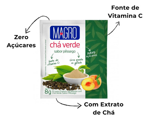 Chá Em Pó Zero Açúcar Magro 8g Sabores Diversos Kit Com 20