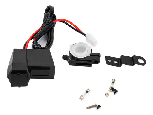 Voltímetro Led Usb Duplo Com Soquete 4 Em 1 Para Motocicleta
