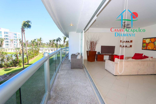 Cad Mayan Lakes View 204. Terraza Con Vista A La Alberca. En Condominio Con Club De Playa