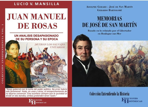 Imagen 1 de 3 de Combo Memorias De San Martín + Juan Manuel De Rosas