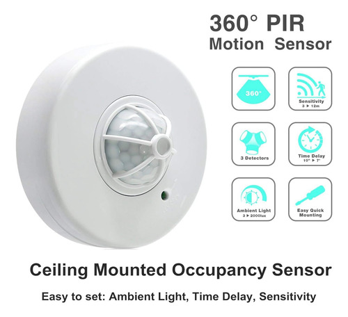 Sensky Sk037 3-12m Sensor De Ocupación De Techo De 360 Gra