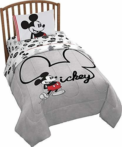 Disney Mickey Mouse Jersey Juego De Cama Doble De 4 Piezas