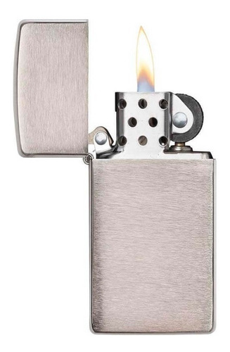 Encendedor Zippo Slim Cromado Mate Plateado