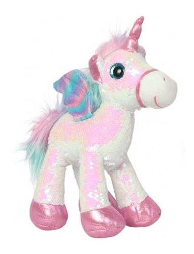 Peluche Unicornio 28 Cm Con Alas Lentejuelas Tierno 81042