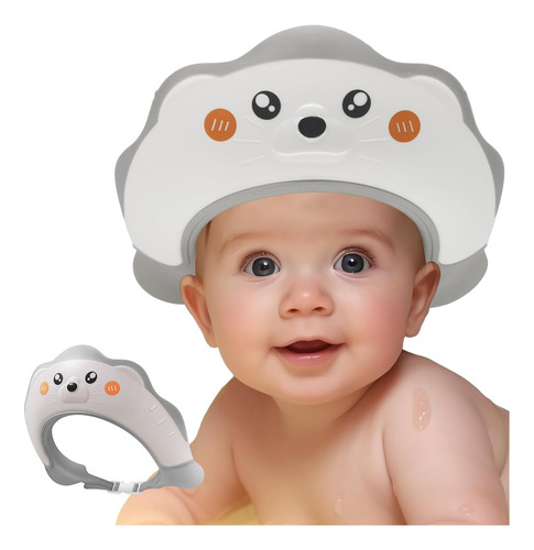 Gorro Protector Para Ducha De Bebe Diseño Foca Color Blanco Blanco Foca