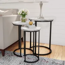 Comprar Lavish Home - Juego De 3 Mesas Auxiliares Redondas Para Sal.