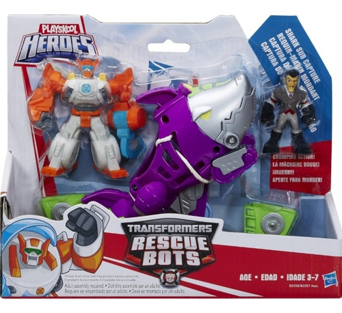Transformers Rescue Heroes Dr. Morocco Figure & Shark Bot