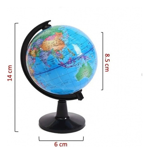 Mini Globo Terráqueo Mapamundi Giratorio Con Base