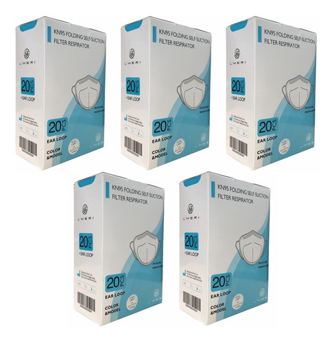 Imagen 3 de 10 de Cubrebocas Kn95 5 Capas Certificación Fda 100 Piezas