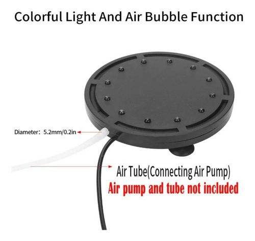 Luz De Burbujas Sumergible For Pecera, Aire, Piedra, Decora