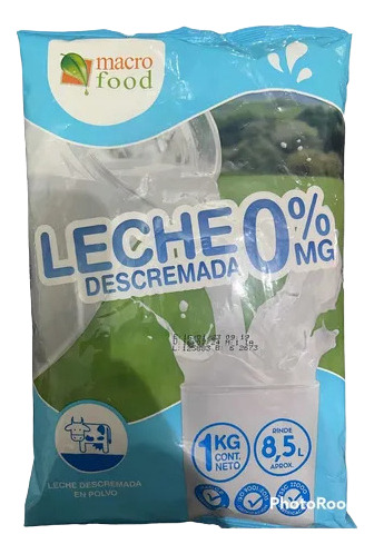 Leche Descremada En Polvo 1kg. Rinde 8.5kg Macro Food.