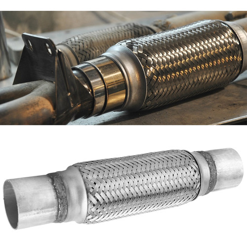 Tubo Corrugado De Escape De 51 X 300 Mm Soldado En Acero Ino