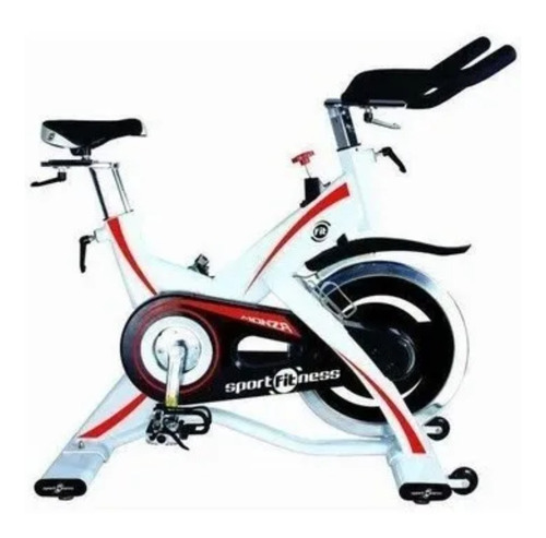 Bicicleta Spinning Estática Monza Banda Prof Sportfitnes Gym Color Blanco