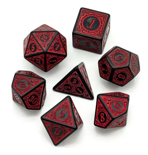 Dados para RPG Linha Black - Conjunto com 7 peças