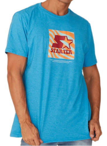 Camiseta Starter Estampada Azul Mescla  Ref T769a Original