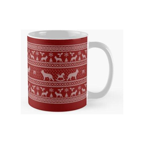 Taza Edición De Perro Suéter Feo De Navidad - Pastor Alemán 