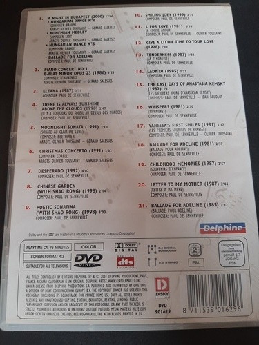 Dvd Richard Clayderman - Memories Dvd