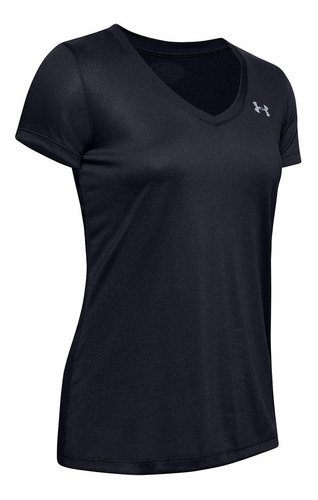 Polera M/c Mujer Tech Ssv Solid-blk Negro Under Armour