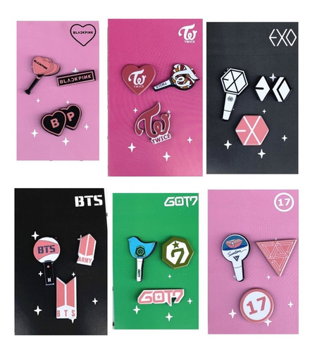 3 Pin Broche Prendedor Stray Kids Bts Black Pink Got7 Twice