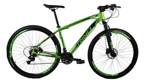 Bicicleta Aro 29 Rino Everest 24v - Freio Hidráulico Cor Verde-néon Tamanho Do Quadro 21