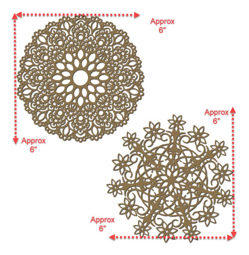 Scrapbook Doily Panels Juego 2 Cortado Laser