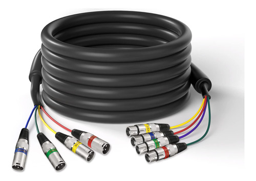 Ebxya Cables Xlr Snake De 25 Pies, 4 Colores, Cable De Conex
