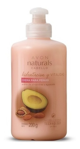 Crema De Peinar Hidratante Almendra Y Aguacate Avon Naturals