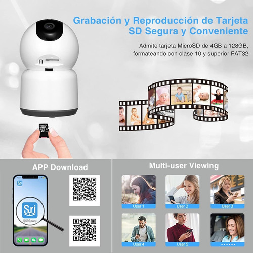 Monitor De Cámara De Seguridad Wifi Hd En Interiores