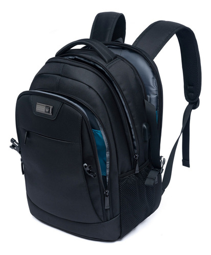 Mochila Executiva Notebook Resistente Ampla Cor Preto Desenho Do Tecido Liso