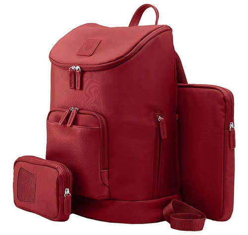 Mochila Hp Para Notebook 15,6 Feminina Cayman 26055 Cor Vermelho Desenho do tecido Liso