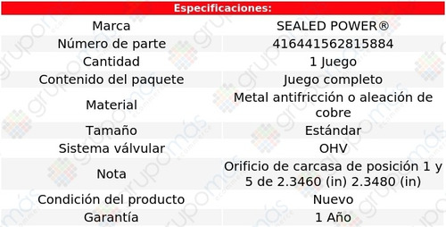 Set Bujes Árbol Levas Std Savana 1500 03 A 07 Sealed Power