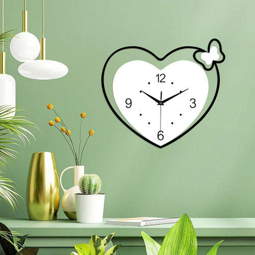 Reloj De Pared Con Forma De Corazón, Movimiento Silencioso,