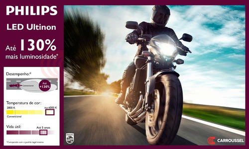 Lâmpada Led Ultinon Philips Moto Hs1 / H4 12v 6000k