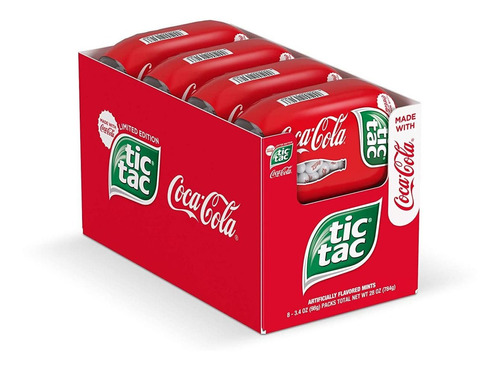 Tic Tac Coca Cola Fresh Breath Mints, Menta De Caramelo Dura