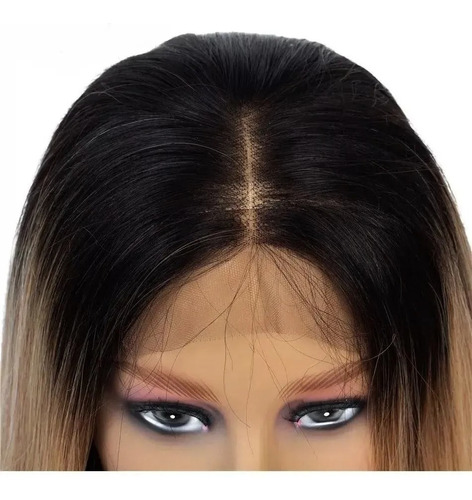Peruca Front Lace Degrade 100% Humano Ombre Hair Loiro Mel