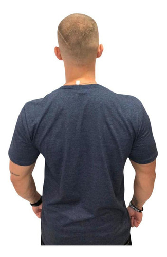 Imagem 2 de 2 de Camiseta Masculina Lobo Brasão Cm035 Azul