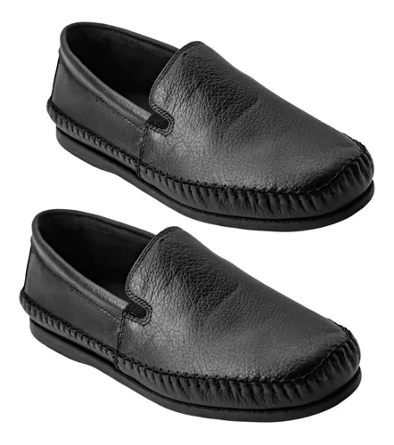 Kit 2 Sapatos Sapatilha Masculino Couro Mocassim Ortop dico