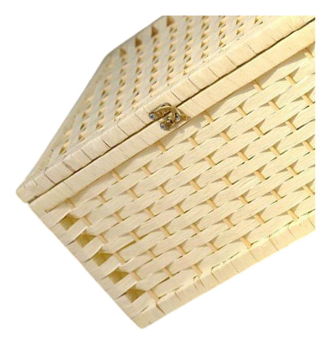 Cesta De Armazenamento Com Tampa Organizadora Caixa Branco