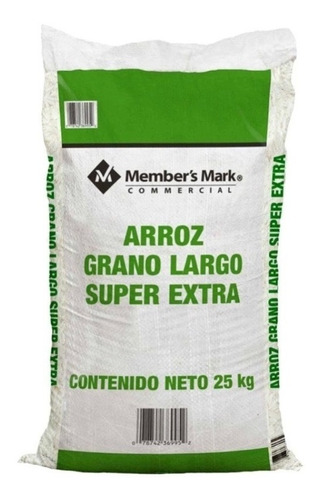 Arroz Blanco Súper Extra Grano Largo Member's Mark 25 Kg