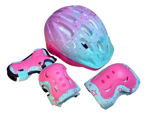 Patines Ajustable Rosa Led Entrenador Kit Completo 17 - 19 Mx 8 Cm Rosa Chicle