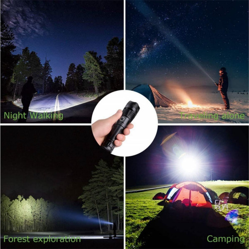 Linterna Táctica De Mano Led Resistente Al Agua Para Acampar