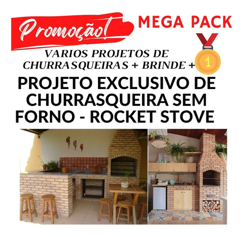 Mega Pack Projetos Churrasqueiras + Projeto Fogão Sem Forno
