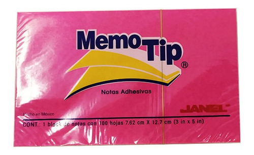 Notas Adhesivas Memotip Rosa Neon 3x5in 1block C/100h