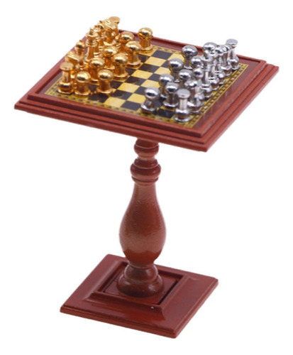 Juego De Ajedrez En Miniatura Para Casa De Muñecas, Mesa De