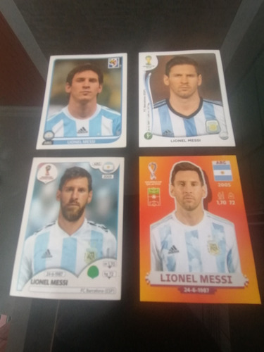 4 Stikers Panini De Lionel Messi Originales