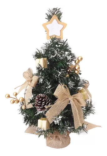 Enfeite Mini Árvore Natal Decorada Estrelas, Pinhas e Laços 30cm Master  Christmas