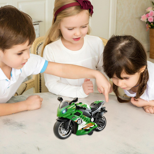Motocicleta Con Luz Y Sonido Moto De Juguete Kit De Figuras