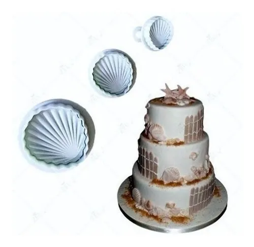 Cortante Concha De Mar Con Expulsor Set X 3 Piezas